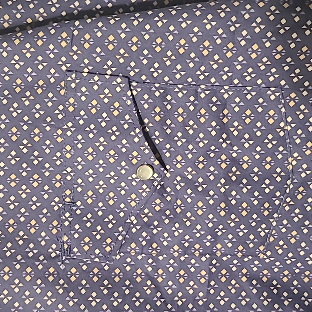 ELY CATTLEMAN MENS BLUE PATTERN LONG SLEEVE WESTERN SHIRT BIG AND TALL SIZE XXL - Picture 4 of 8